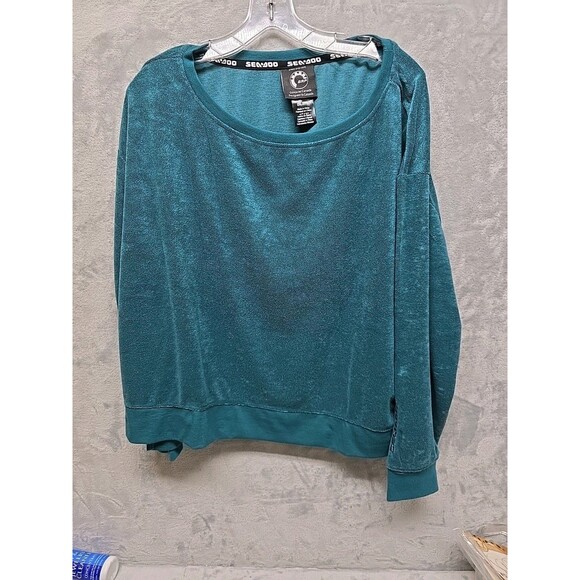 NWT SEA-DOO Ladies Pullover Terry Crew Long Sleeves Green Size 2XL - Picture 1 of 6